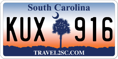 SC license plate KUX916