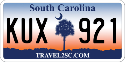 SC license plate KUX921