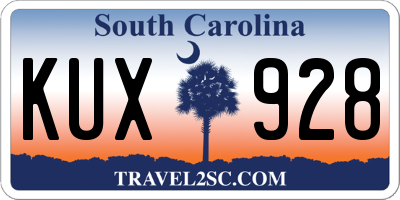 SC license plate KUX928