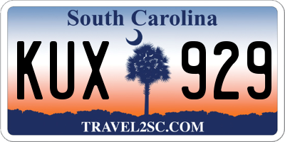 SC license plate KUX929