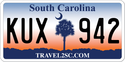 SC license plate KUX942