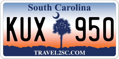 SC license plate KUX950