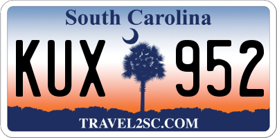 SC license plate KUX952