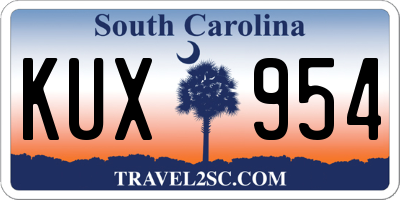 SC license plate KUX954