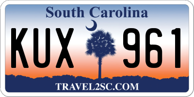 SC license plate KUX961
