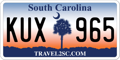 SC license plate KUX965