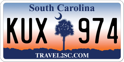 SC license plate KUX974