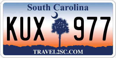 SC license plate KUX977