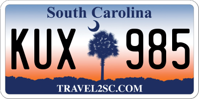 SC license plate KUX985