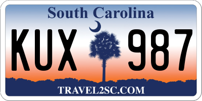 SC license plate KUX987