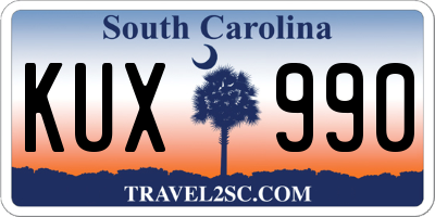 SC license plate KUX990