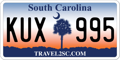SC license plate KUX995