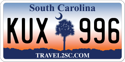SC license plate KUX996
