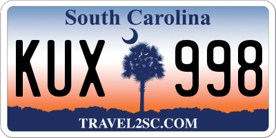 SC license plate KUX998