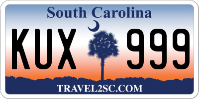 SC license plate KUX999