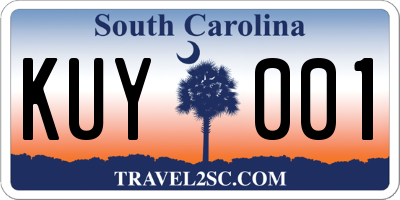 SC license plate KUY001
