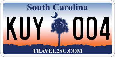 SC license plate KUY004