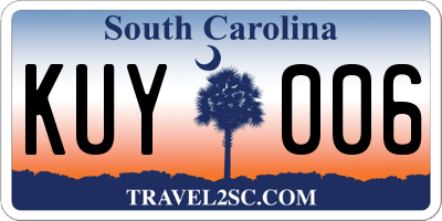 SC license plate KUY006