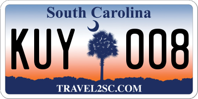 SC license plate KUY008