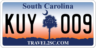 SC license plate KUY009