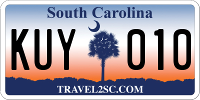 SC license plate KUY010