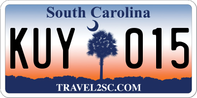 SC license plate KUY015