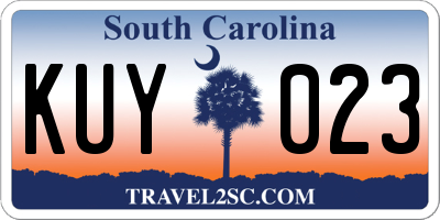 SC license plate KUY023