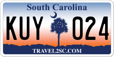 SC license plate KUY024