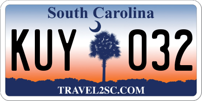 SC license plate KUY032