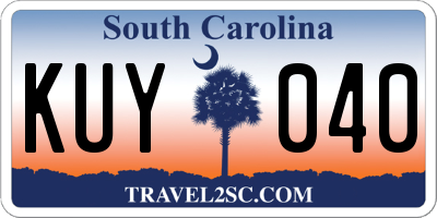 SC license plate KUY040
