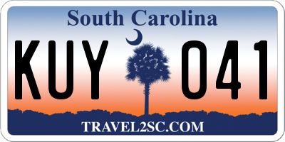 SC license plate KUY041
