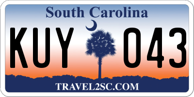 SC license plate KUY043