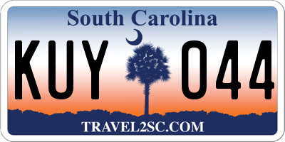 SC license plate KUY044