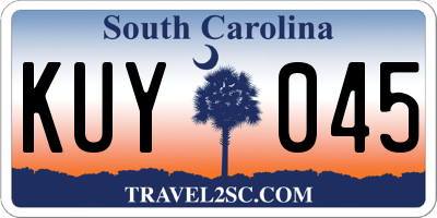 SC license plate KUY045