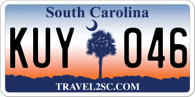SC license plate KUY046