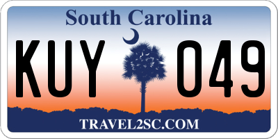 SC license plate KUY049