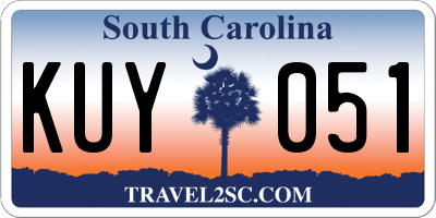 SC license plate KUY051