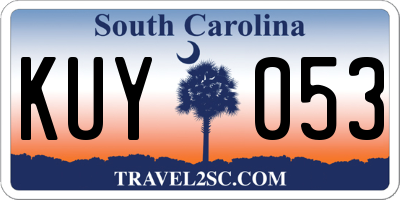 SC license plate KUY053