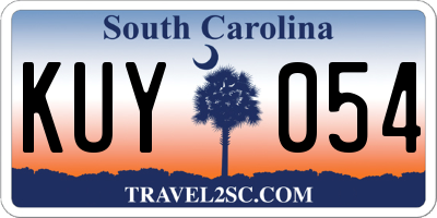 SC license plate KUY054