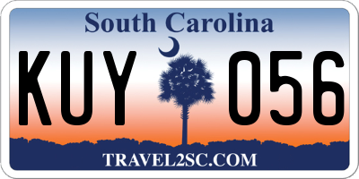 SC license plate KUY056