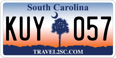 SC license plate KUY057