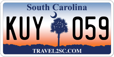 SC license plate KUY059