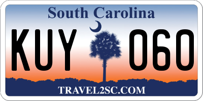 SC license plate KUY060