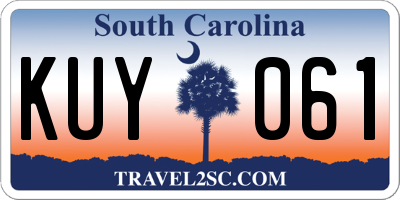 SC license plate KUY061
