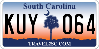 SC license plate KUY064