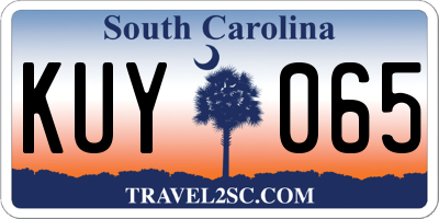 SC license plate KUY065