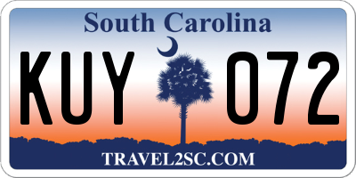 SC license plate KUY072