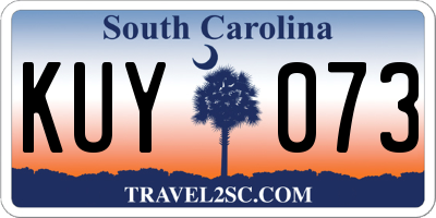 SC license plate KUY073
