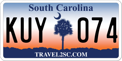 SC license plate KUY074