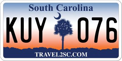 SC license plate KUY076